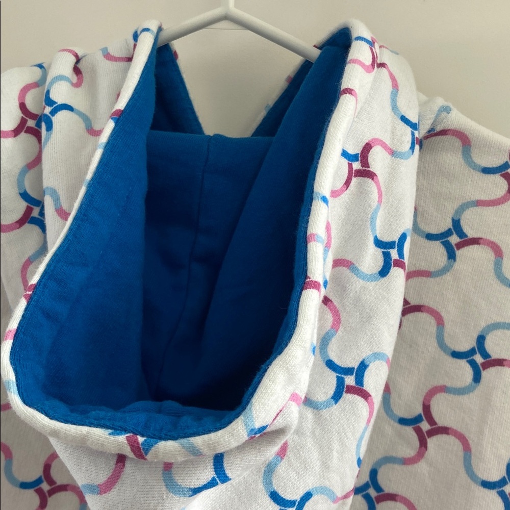 Franklin & Marshall White Hoodie with Blue and pink Pattern - Picture 6 of 8